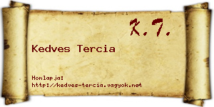 Kedves Tercia névjegykártya